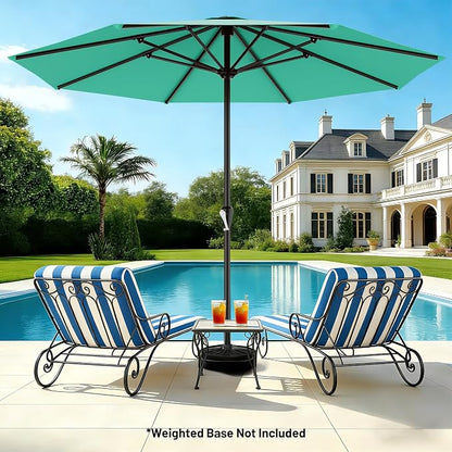 AreShark 12 FT Patio Umbrella for Outdoor, Outdoor Table Umbrella with Crank, Outdoor Patio Umbrellas with 8 Sturdy Ribs, Patio Umbrellas for Market, Garden, Pool (Aqua Sky)
