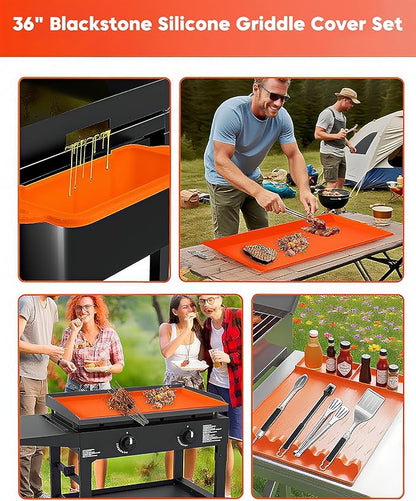 36" Griddle Mat for Blackstone 36 Inch Silicone Grill Mat Cover, Heavy Duty Food Grade Silicone Griddle Cover, Protect Your Grill from Rust, Rodents, Insects, Debris