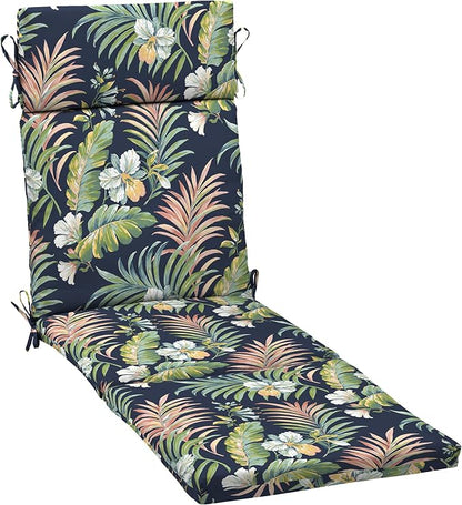 Arden Outdoor Chaise Cushion, 21 in x 72 in, Weather-Proof, Rain-Proof, Fade Resistant Patio Cushion for Chaise Lounger Simone Blue Tropical | Lounge Cushion, Weather-Proof, Rain-Proof, Fade Resistant for Chaise Lounger, Mold and Mildew Resistant