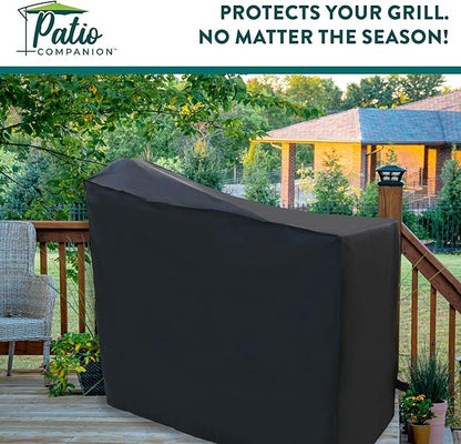 Patio Companion Professional 58.5" Black Smoker Cover, 5-Year Warranty, Heavy-Grade, UV Blocking, Weather Resistant, Grill Cover for Traeger, Pit Boss.