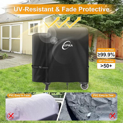 600D Heavy Duty Pellet Grill Cover for Pit Boss 700FB, Classic 700, and Pro 600 Series, Waterproof Wood Pellet Smoker Cover with Windproof Buckles, UV Resistant, No Tear, No Fading