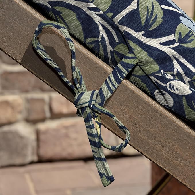 Arden Outdoor Tufted Chaise Cushion, 22x76, Sapphire Morrison Floral | Plush Comfort, Modern Tuft, Lounge Cushion, Rain-Proof, Fade Resistant, Mold and Mildew Resistant
