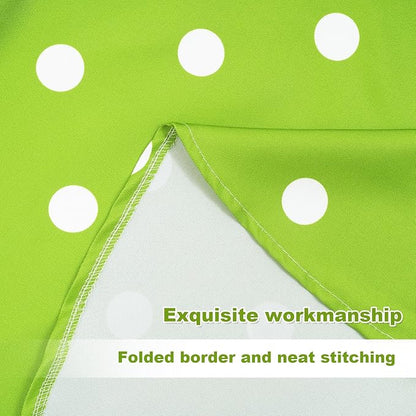 SquarePie 60'' Round Outdoor Tablecloth with Umbrella Hole Waterproof Zippered Table Cloth for Picnic Patio BBQs Backyard, Green Polka Dot
