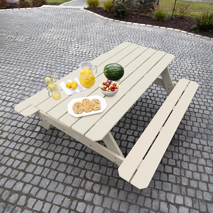 Highwood Hometown Picnic Table, 6 Foot, Whitewash