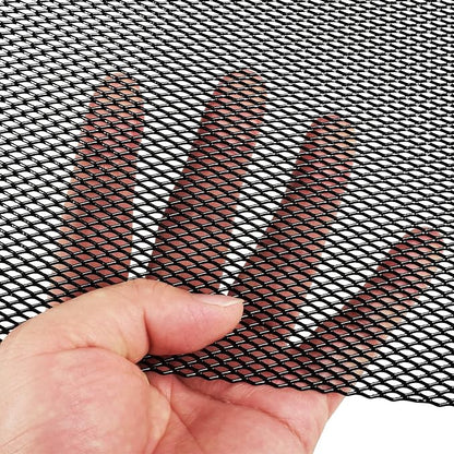 AggAuto Universal 40"x13" Car Grill Mesh 3x6mm Rhombic Hole Black | Aluminum Alloy Automotive Grille Insert Bumper, One of the Most Multifunctional Shape Grids 100x33cm