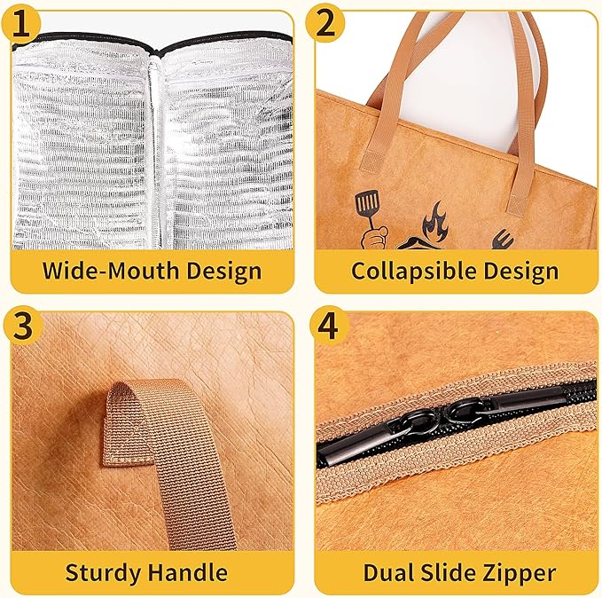 BBQ Blanket for Resting Meat, Insulated Meat Resting Bag for Moisture Retention and Tender BBQ, Heavy-Duty Meat Blanket with Wide Mouth Design for Briskets, Pork Shoulders, Steaks