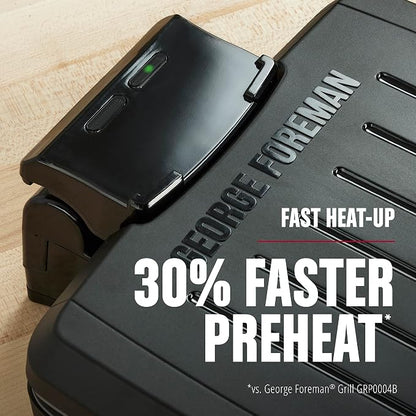 George Foreman® Fully Submersible™ Grill, NEW Dishwasher Safe, Wash the Entire Grill, Easy-to-Clean Nonstick, Black/Grey (Pack of 2)