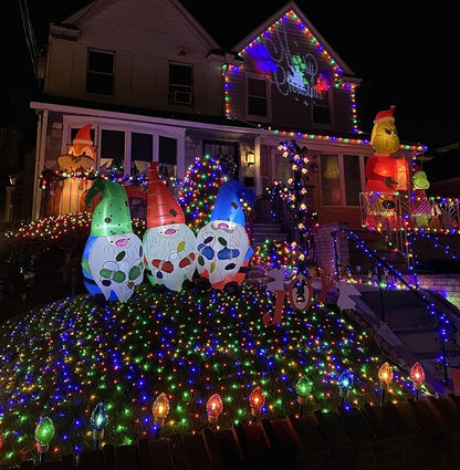 QITONG 2 Pack Multicolor Solar Christmas Lights, Each 33ft 100 LED String Lights Outdoor Waterproof, 8 Modes Green Wire Colored Solar Light for Outside Christmas Decorations