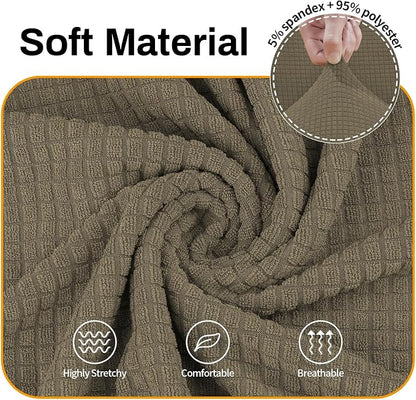 Asnomy Stretch Couch Covers Washable,loveseat Covers Slipcovers,Khaki | 1-Piece Sofa Cover(55"-78") loveseat cover Furniture Protector Soft Jacquard,Non-Slip Elastic Bottom for Dogs & Kids