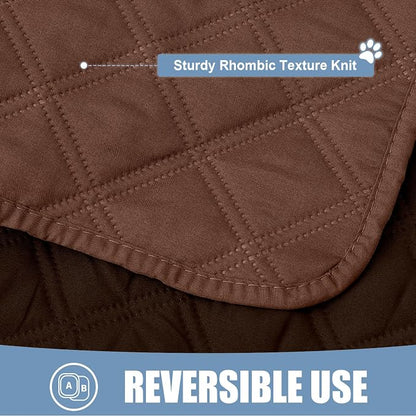 Smiry Waterproof Reversible Dog Bed Cover Pet Blanket | Pet Friendly, Soft Fabric, Washable Dog Blanket for Furniture Bed Couch Sofa, Checkered (82"x82", Brown/Chocolate)