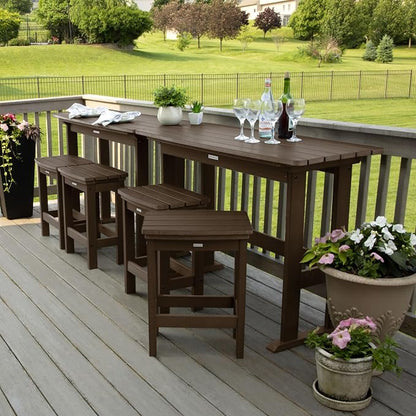highwood Lehigh 6pc Counter Height Balcony Dining Set, Weathered Acorn