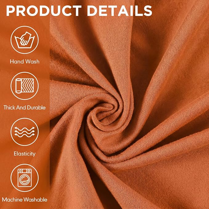 Peryiter 3 Pcs Couch and Loveseat Sofa Covers,Orange,Milk Silk | Armchair Covers for Living Room, Sofa Cushion Slipcover, Furniture Protector, Polyester and Spandex, Washable