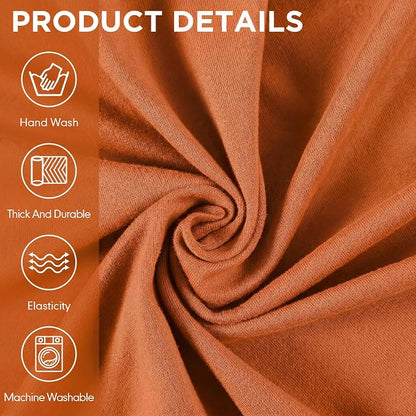 Peryiter 3 Pcs Couch and Loveseat Sofa Covers,Orange,Milk Silk | Armchair Covers for Living Room, Sofa Cushion Slipcover, Furniture Protector, Polyester and Spandex, Washable