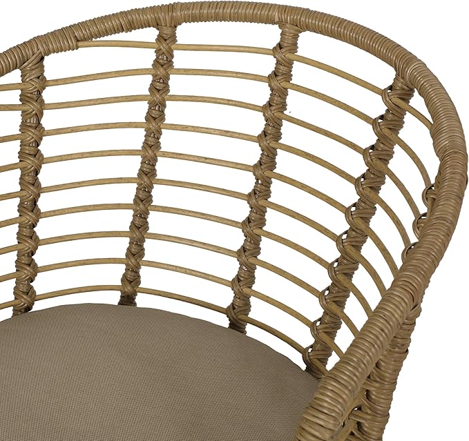 Christopher Knight Home Randy Outdoor Dining Chair Sets, Beige + Light Brown + Black