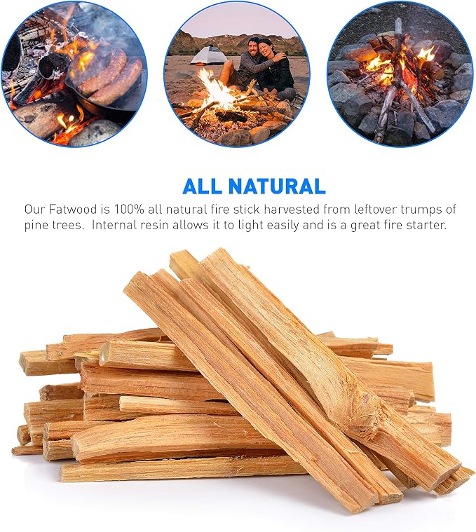 Eco-Stix Fatwood Fire Starter Kindling Firewood Sticks Bulk Packaged Firestarters 100% All Natural Resin Ocote Pine 10 Lbs