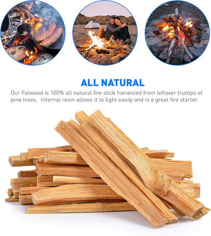 Eco-Stix Fatwood Fire Starter Kindling Firewood Sticks Bulk Packaged Firestarters 100% All Natural Resin Ocote Pine 10 Lbs