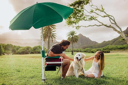 PICNIC TIME 5.5 Ft Portable Beach Umbrella, Lightweight UV Protection Sunshade with Tilt Pole & Carry Bag, Outdoor Canopy Umbrella for Beach, Sand, Pool, Patio, Camping, Travel, or Backyard Shade, (Hunter Green)