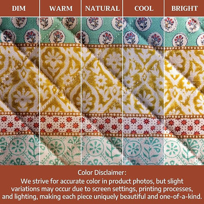 Maison d' Hermine Pot Holders 100% Cotton Heat Resistant Potholders 8" x 8" Hot Pads with Loop BBQ Cooking Baking Hotel Farmhouse Kitchen Handling Hot Pans Spring Summer (Pack of 2, Provence)