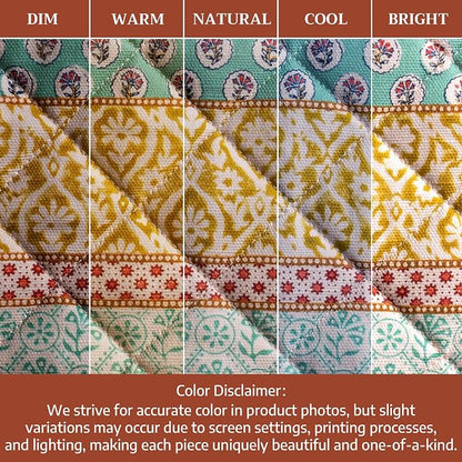 Maison d' Hermine 100% Cotton Oven Mitt & Pot Holder Set (7.5"x13" & 8"x8") | Heat Resistant BBQ Cooking Gloves with Loop Baking Grilling Kitchen Hotel Home Farmhouse Spring Summer - Provence