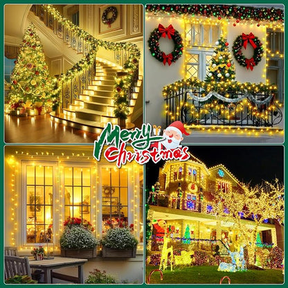 Christmas Lights Outdoor, 403FT 1000 LED String Lights 8 Modes and Timer Memory Function Twinkle Fairy Lights IP44 Waterproof Plug in for Xmas Tree Wedding Party Holiday Decor(Warm White)