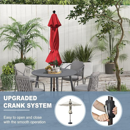 EliteShade USA 10-Year-Non-Fading 10Ft Market Patio Umbrella, UPF 50+ UV Protection Performance Sun Umbrella, Heavy Duty Commercial Grade Outdoor Table Umbrella with Crank, Windproof Vented Top for Garden, Pool, Deck and Outdoor Playsets, No Tilt, Logo...