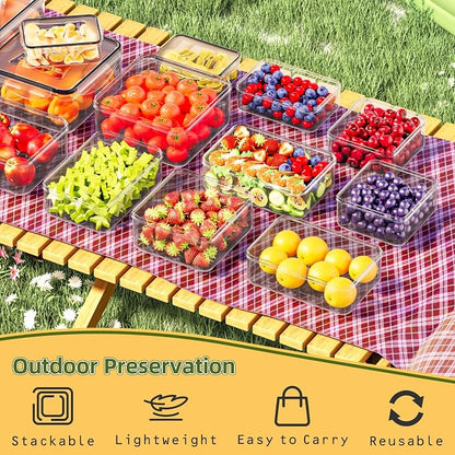 50 PCS Food Storage Containers with Lids Airtight (25 Lids & 25 Containers) | Reusable Plastic Leakproof Meal-Prep Container for Kitchen Storage Organization Microwave/Dishwasher Safe with Labels & Pen