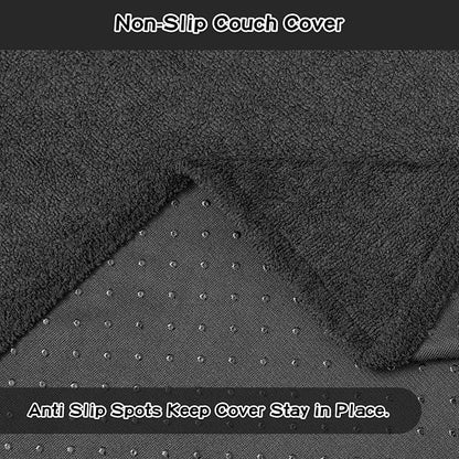 MEETSKY Chair Cover Cat Scratch Proof Recliner Chair Covers, Oversized Armchair Sofa Covers Washable Sofa Slipcover for Single Couch, Soft Small Couch Slipcover for Pets Dogs, 71" x 91", Black