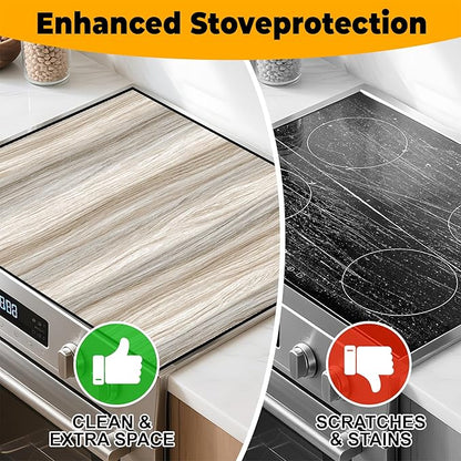 Stove Top Cover Retro Flower Gas Stove Top Cover for Home Decoration Kitchen Pad Non-Stick Washable Cooktop Covers Countertop Protector Keep Stove Clean 28"x20" (Texture-2)