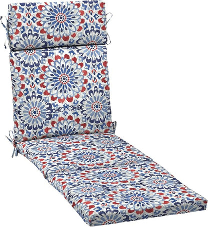 Arden Outdoor Chaise Cushion, 21 in x 72 in, Weather-Proof, Rain-Proof, Fade Resistant Patio Cushion for Chaise Lounger Clark Blue
