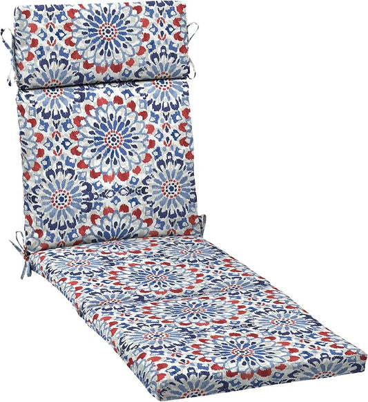 Arden Outdoor Chaise Cushion, 21 in x 72 in, Weather-Proof, Rain-Proof, Fade Resistant Patio Cushion for Chaise Lounger Clark Blue