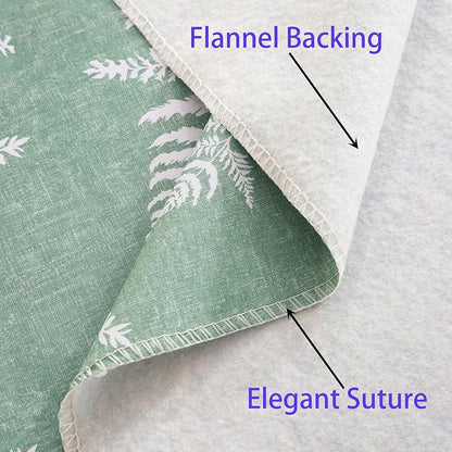 Heavy Duty Vinyl Tablecloth with Flannel Backing Waterproof Oil-Proof Plastic Table Cloth Stain-Resistant Wipeable Rectangle or Square Table Cover for Indoor and Outdoor (Mint Leaf, 60X102 Inch)