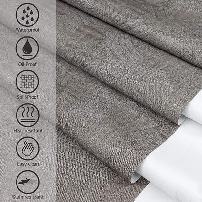 AIRCOWRIE Waterproof Vinyl Tablecloths, Heavy Duty Oil Proof Spill Proof Plastic Table Cloth, Wipe Clean PVC Table Cover for Spring Indoor and Outdoor Use (Brown, 54”×78”, Rectangle)