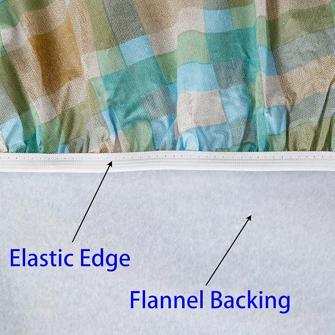 Walrus Round Vinyl Fitted Tablecloth with Flannel Backing Elastic Edge Design Table Cover Waterproof Oil-Proof PVC Table Cloth Stain-Resistant Best for 37"-44" Round