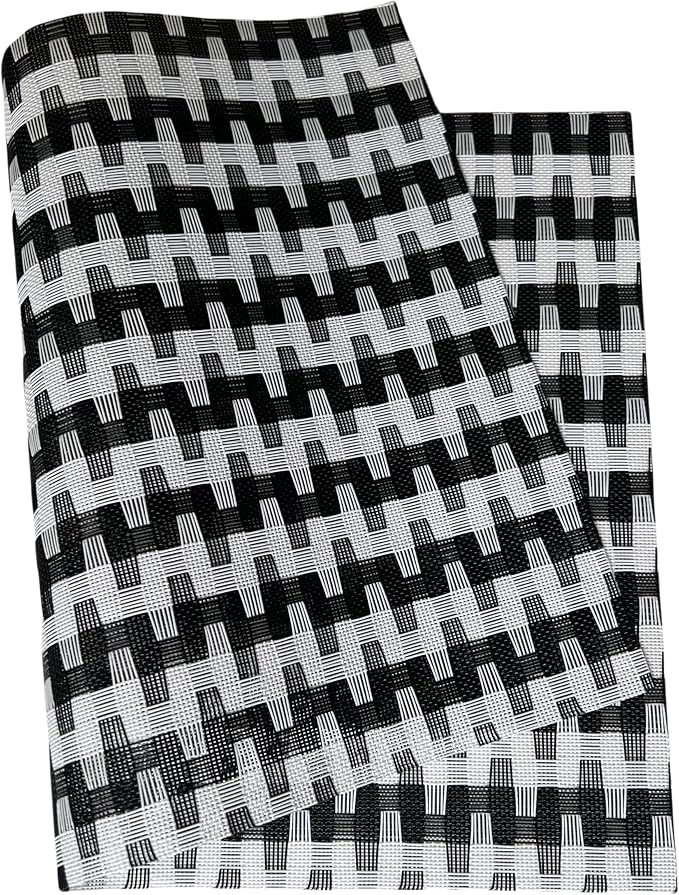 Placemat,Blending Color Durable Woven Vinyl Placemat Washable Heat-Resistant Anti-Skid Kitchen Dining Table Mats Set of 8, Black White