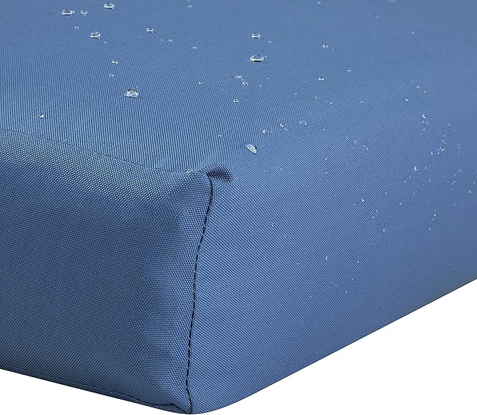 Classic Accessories Ravenna Water-Resistant Patio Lounge Chair/Loveseat Cushion, 25 x 27 x 5 Inch, Empire Blue, Rectangle Outdoor Seat Cushion