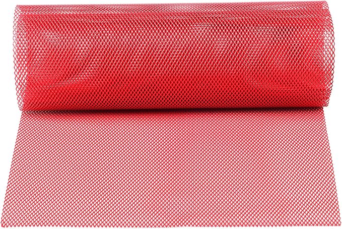 AggAuto Universal 40"x13" Car Grill Mesh 3x6mm Rhombic Hole Red | Aluminum Alloy Automotive Grille Insert Bumper, One of the Most Multifunctional Shape Grids 100x33cm