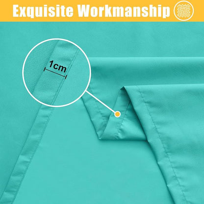 Rectangle Table Cloth, Waterproof Elastic Fitted Tablecloth for 4 Foot Folding Tables, Washable Polyester Tablecloths for Picnic, Camping, Outdoor (Aqua, 24"x48")