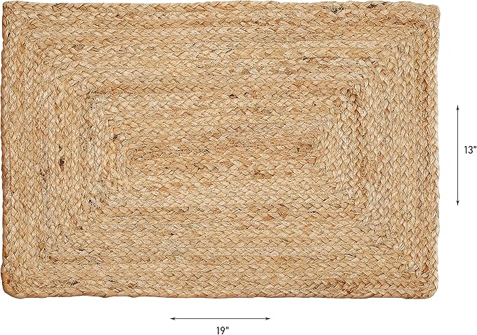 Hausattire Jute Braided Placemats 13x19 Inches Set of 4 Reversible Handwoven Boho Vintage Placemats for Kitchen Dining Tables|BBQ's Farmhouse Easter Decor Indoor & Outdoor Parties|Natural