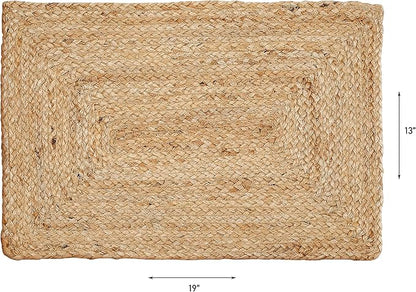 Hausattire Jute Braided Placemats 13x19 Inches Set of 4 Reversible Handwoven Boho Vintage Placemats for Kitchen Dining Tables|BBQ's Farmhouse Easter Decor Indoor & Outdoor Parties|Natural