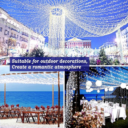 KNONEW 403FT 1000 LED Christmas Lights Outdoor String Light 8 Modes & Timer Fairy Lighting Plug in Waterproof for Xmas Yard Tree Wedding Party Holiday Decorations (Cool White)