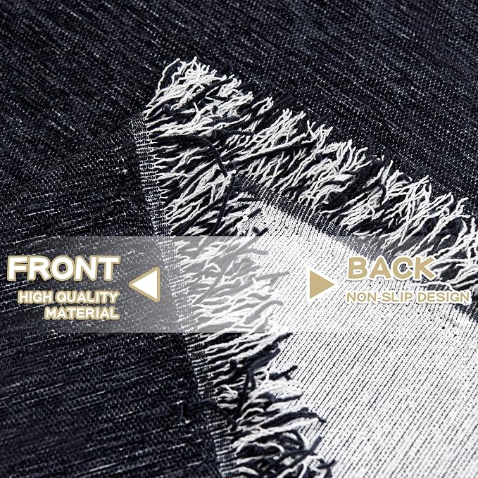 MYSKY HOME Couch Cover for Dogs Washable Couch Covers Couch Covers for Sofa Couch Cover 2 Cushion Sofa Non Slip Dogs Furniture Protector with Tassels Chenille Sofa Covers for Pet, 71"x102", Navy Blue