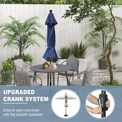 EliteShade USA 10-Year-Non-Fading 10Ft Market Patio Umbrella, UPF 50+ UV Protection Performance Sun Umbrella, Heavy Duty Commercial Grade Outdoor Table Umbrella with Crank, Windproof Vented Top for Garden, Pool, Deck and Outdoor Playsets, No Tilt, Navy...