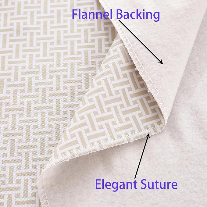 Walrus Heavy Duty Vinyl Tablecloth with Flannel Backing Waterproof Oil-Proof Plastic Table Cloth Stain-Resistant Wipeable Rectangle or Square Table Cover for Indoor and Outdoor (Weaving, 54X54 Inch)