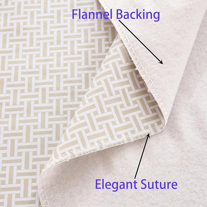 Walrus Heavy Duty Vinyl Tablecloth with Flannel Backing Waterproof Oil-Proof Plastic Table Cloth Stain-Resistant Wipeable Rectangle or Square Table Cover for Indoor and Outdoor (Weaving, 54X54 Inch)