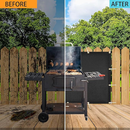 Heat Shield Behind Grill Black Fireproof Cover and Screen Protect Deck Railing from Grill Heat Shield for Wood Stove, 3’x6’ Wall Protector for Fridge Waterproof BBQ Mat UV Resistant Privacy Screen