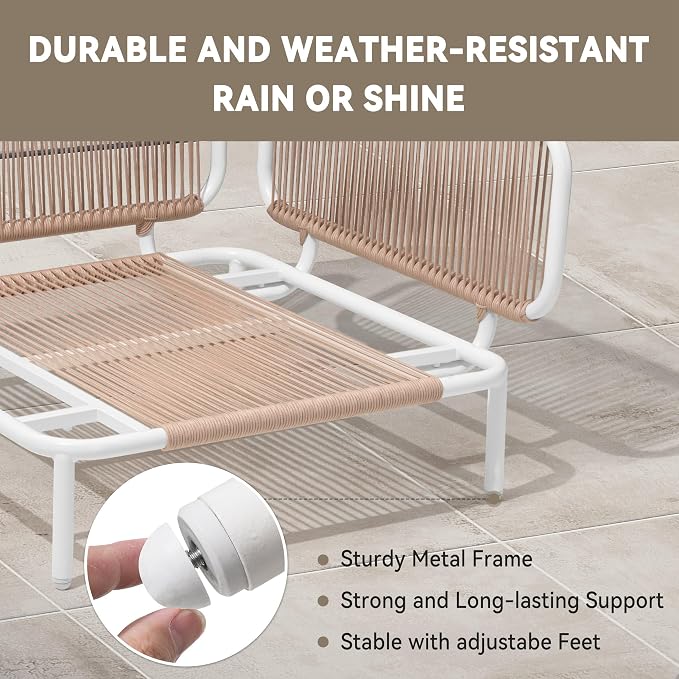 Crestlive Products Oversized Outdoor Couch, 2-Seater Modular Sectional Sofa with Cushions, Modern Patio Conversation Set for Backyard, Deck, Porch or Poolside