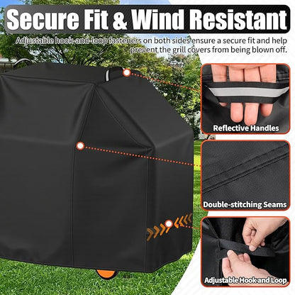 i COVER Grill Cover, 50 inch BBQ Grill Cover for Outdoor Grill, Waterproof BBQ Cover, Fade Resistant Barbecue Gas Grill Covers for Weber, Char-Broil, Nexgrill and More