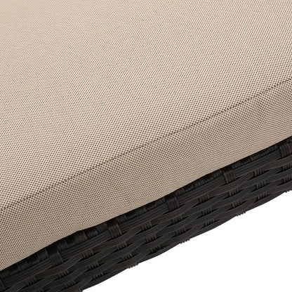 Christopher Knight Home Puerta Outdoor Wicker Chaise Lounge with Water Resistant Cushion, Dark Brown / Beige