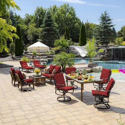Arden Outdoor Chaise Cushion, 21 in x 72 in, Weather-Proof, Rain-Proof, Fade Resistant Patio Cushion for Chaise Lounger Ruby Red Leala | Lounge Cushion, Weather-Proof, Rain-Proof, Fade Resistant for Chaise Lounger, Mold and Mildew Resistant