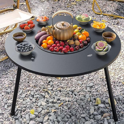Outdoor Charcoal BBQ Grill Portable Charcoal Barbecue Grill with A Variety of Grilling Accessories Perfect for Outdoor Cooking & Grilling, BBQ, Patios with Carry Bag(D)